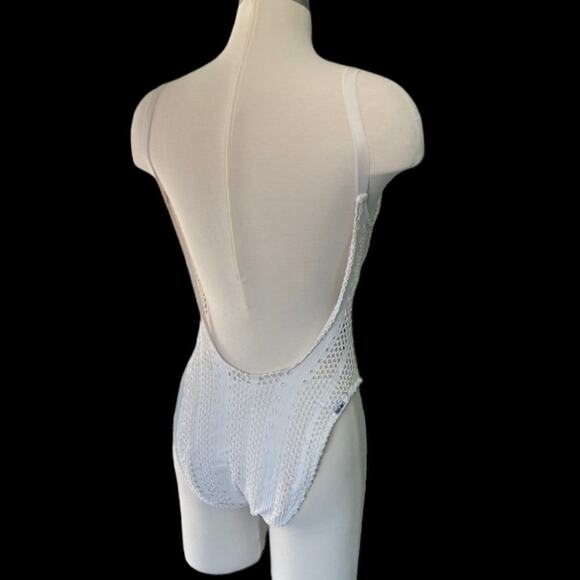 One Of A Kind Vintage Moschino Crochet High Leg One Piece Vintage 1980’s Size - Picture 3 of 7